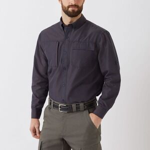 Duluth Trading NEW Men's Large Funk No! Copper Relaxed Fit Button Down Shirt